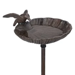 Fågelbad, Gjutjärn, 100x14x16 cm, Brun
