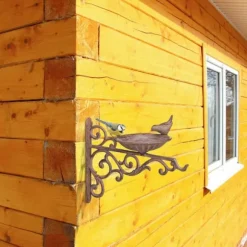 Fågelbad, Gjutjärn, 24x28x14 cm, Brun