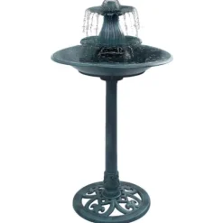 Fågelbad med fontän grön 50x91 cm plast