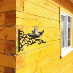 Fågelbad, Väggmonterbar gjutjärn, 24x28x14 cm