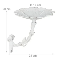 Fågelbad, väggmonterbart gjutjärn, 20x17x21 cm