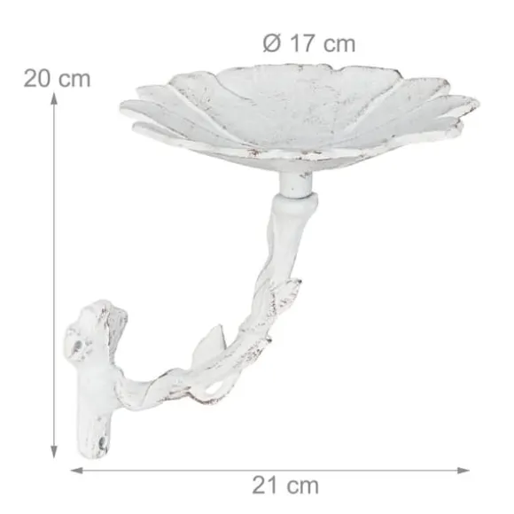 Fågelbad, väggmonterbart gjutjärn, 20x17x21 cm