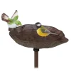 Fågelbad, 100x18,5x13 cm, Brun