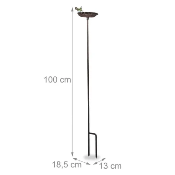 Fågelbad, 100x18,5x13 cm, Brun