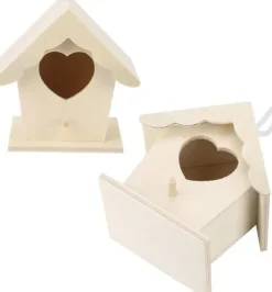 Fågelholk i trä, liten fågelholk, hängande fågelholk, trädgård