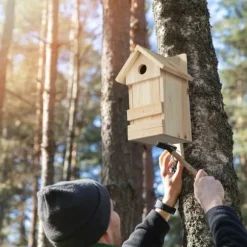 Fågelholk, Trä, 25x16x14 cm, Natur