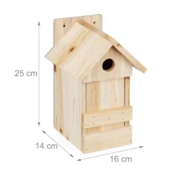 Fågelholk, Trä, 25x16x14 cm, Natur