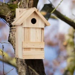 Fågelholk, Trä, 25x16x14 cm, Natur