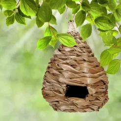 Fågelholk, Vävd av kokosfiber, 31x20 cm, Natur