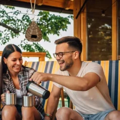 Fågelholk, Vävd av kokosfiber, 31x20 cm, Natur