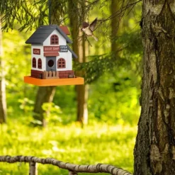 Fågelholk, 23x18x18 cm, Flerfärgad, Trä