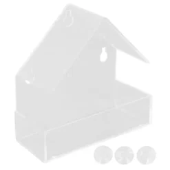 Fågelmatarbricka med sugkopp för fönster - Fågelmatarhus i akryl för gårdsträdgård