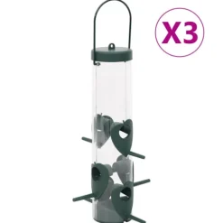 Fågelmatare 3 st mörkgrön 17x17x32 cm