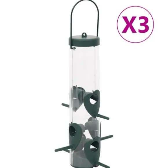 Fågelmatare 3 st mörkgrön 17x17x32 cm