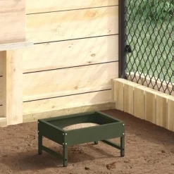 Fågelmatare - vidaXL - Olivgrön - Kallvalsad stål - 34x26x16 cm - Väderbeständig