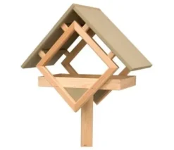 Fågelmatare i furu olivgrön med omålat stativ HORTUS (505-311)