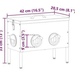 Fågelmatare i metall - vidaXL - Olivgrön - 41.5x20.5x33 cm - Kapacitet 15 kg - Kallvalsat stål