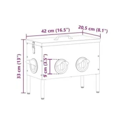 Fågelmatare i metall - vidaXL - Olivgrön - 41.5x20.5x33 cm - Kapacitet 15 kg - Kallvalsat stål