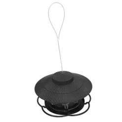 Fågelmatare 1L Slitstark ABS Lätt att fylla Transparent Behållare Bärbar Paviljong Design Hängande Fågelmatare