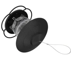 Fågelmatare 1L Slitstark ABS Lätt att fylla Transparent Behållare Bärbar Paviljong Design Hängande Fågelmatare