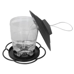 Fågelmatare 1L Slitstark ABS Lätt att fylla Transparent Behållare Bärbar Paviljong Design Hängande Fågelmatare