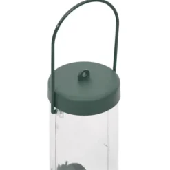 Fågelmatare 3-pack - Elegant design med 6 matningsportar | Färg: Mörkgrön | Storlek: 17x17x32 cm