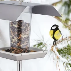 Fågelmatare, rostfritt stål, 167x17.5x17 cm, silver