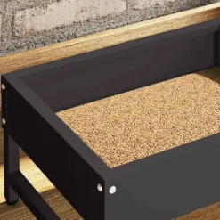 Fågelmatare Svart 80 x 28 x 13.5 cm Kallvalsat Stål