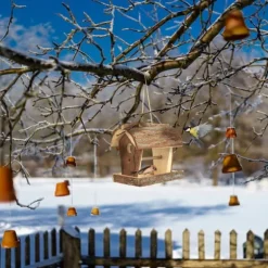 Fågelmatare, Trä, 18x13.5x19.5 cm, Natur