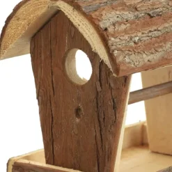 Fågelmatare, Trä, 18x13.5x19.5 cm, Natur