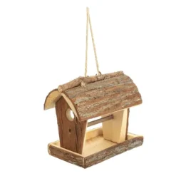 Fågelmatare, Trä, 18x13.5x19.5 cm, Natur