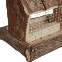 Fågelmatare, Trä, 17x15x12 cm, Natur