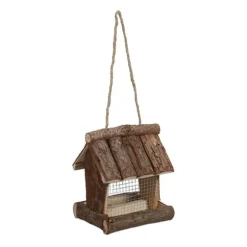 Fågelmatare, Trä, 17x15x12 cm, Natur