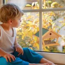 Fågelmatare, Väggmonterad, 35x42.5x40.5 cm, Naturlig Grön