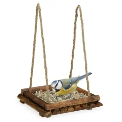 Fågelmatare, 25x25x6,5 cm, Brun