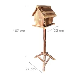 Fågelmatare, 107x32x27 cm, Brun
