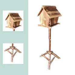 Fågelmatare, 107x32x27 cm, Brun