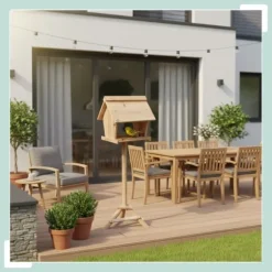 Fågelmatare, 107x32x27 cm, Brun