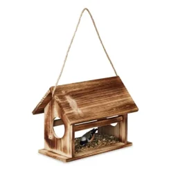 Fågelmatare, 24x30x21 cm, Brun, Trä