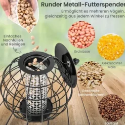 Fågelmatning, 21x22.5 cm, Svart