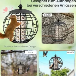 Fågelmatning, 21x22.5 cm, Svart