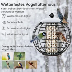 Fågelmatning, 21x22.5 cm, Svart