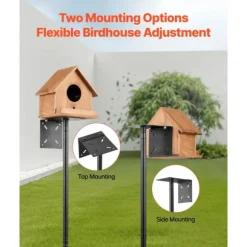 Fågelmatningsstation 2370 mm, med 4 krokar, Stativ för vildfågelmatare, hög stabilitet