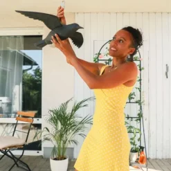 Fågelskrämma, 8x56,5x39 cm, Svart