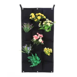 Fickor Vertikala Filt Trädgårdsväxter Vägghängande Planterpåsar 18 Fack 100*50CM