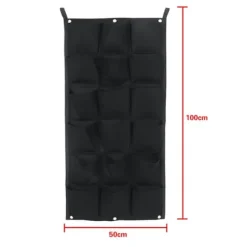 Fickor Vertikala Filt Trädgårdsväxter Vägghängande Planterpåsar 18 Fack 100*50CM