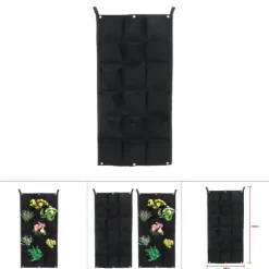 Fickor Vertikala Filt Trädgårdsväxter Vägghängande Planterpåsar 18 Fack 100*50CM