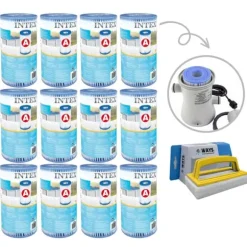 Filter typ A - Intex - 12 delar - Lämplig för filterpump 28604GS/28638GS/28636GS & WAYS skurborste