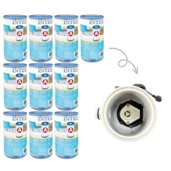 Filter Typ A - Intex - 10 stycken - Lämplig för filterpump 28604GS/28638GS/28636GS & WAYS skurborste