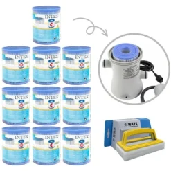 Filter Typ H - Intex - lämplig för filterpump 28602GS - 10 stycken & WAYS skurborste